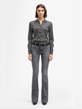7 For All Mankind Bootcut Jeans Gray Slim Illusion Italian Fabric Size 33 Denim‎